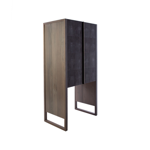 Phylo Hutch - Facet Furniture - Wood and shagreen credenza with 3 shelves