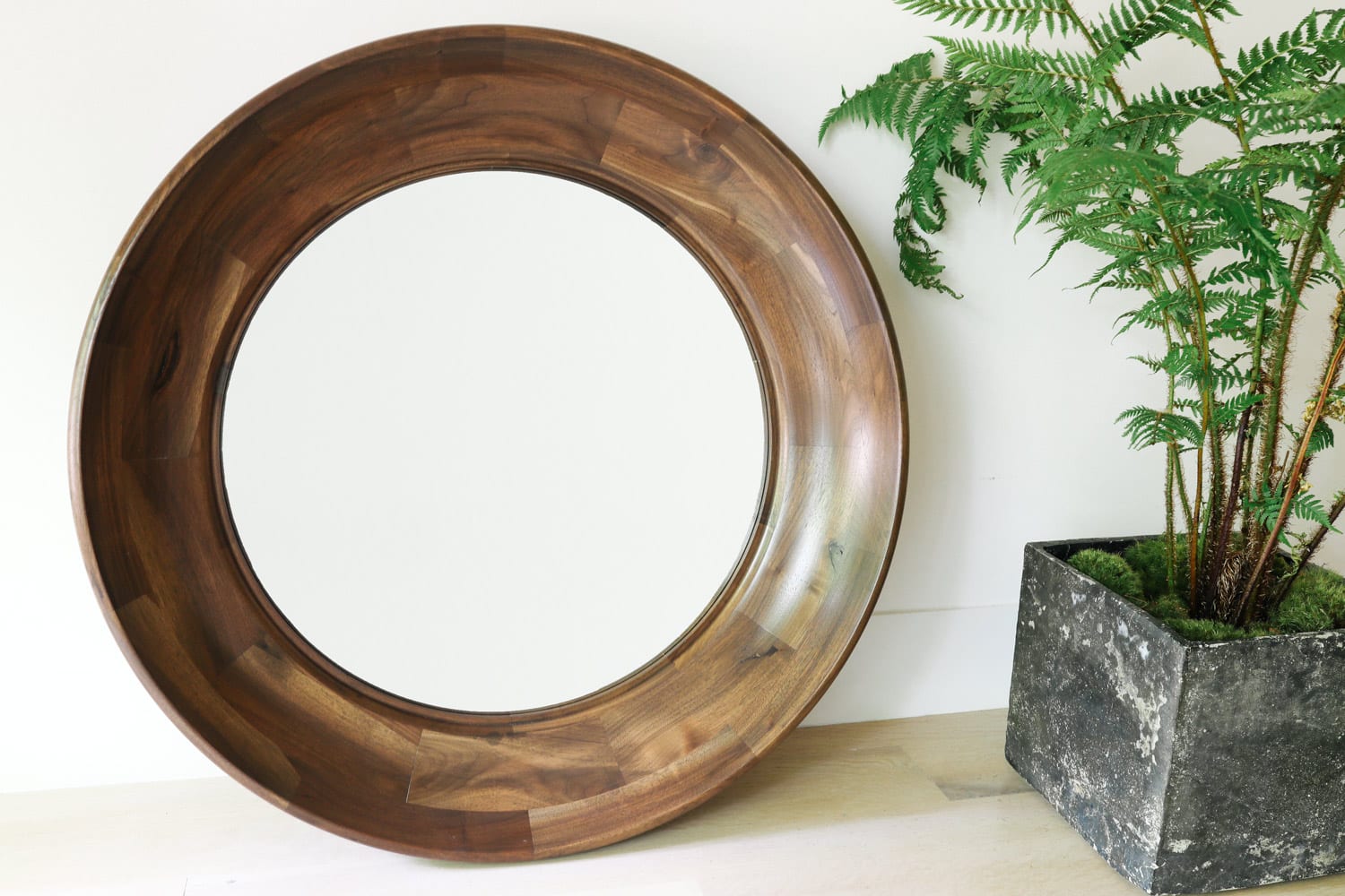 Scoop Mirror in Walnut by Facet Furniture